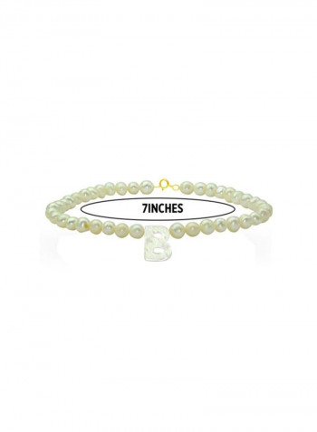 18 Karat Pearls Strand Letter B Bracelet