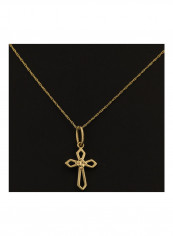 18K Real Gold Cross Necklace Gold