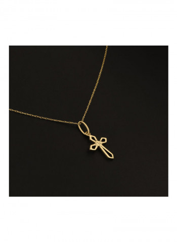 18K Real Gold Cross Necklace Gold