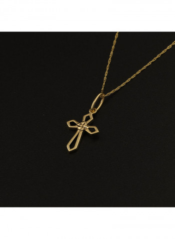 18K Real Gold Cross Necklace Gold