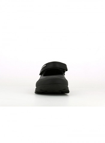 Leather Velcro Loafer Black