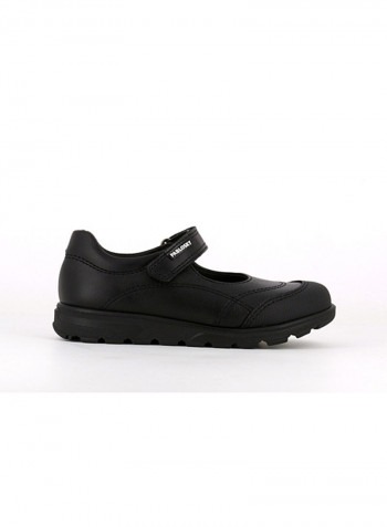 Leather Velcro Loafer Black