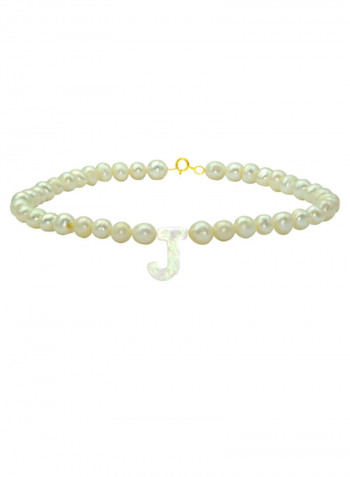 Pearls Strand Letter J Bracelet