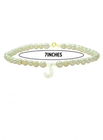 Pearls Strand Letter J Bracelet
