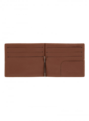 Wittet Croco Leather Money Clip Wallet Brown