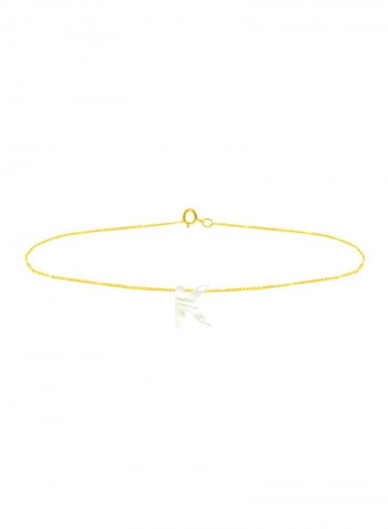 18 Karat Gold Pearl Studded Letter K Bracelet