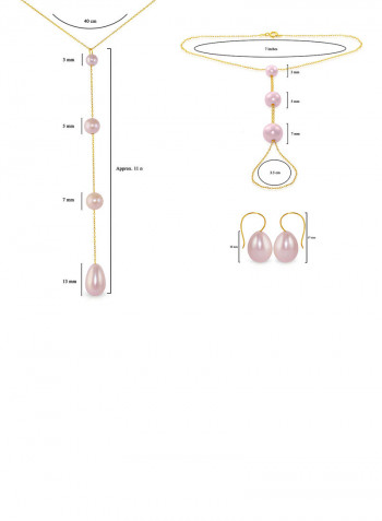 3-Piece 10 Karat Gold Pearl Jewellery Set