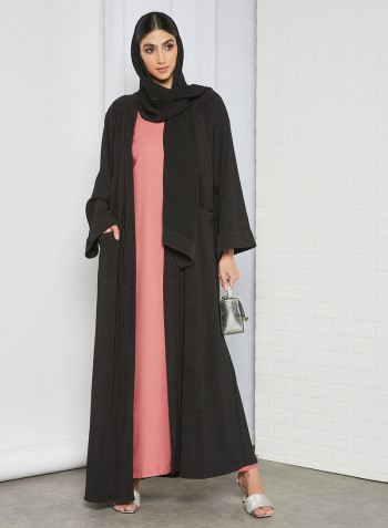 Stylish Scoop Neck Maxi Dress Pink