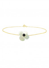 18 Karat Solid Yellow Gold Mother Of Pearl With 7 mm Flower Shape Pearl Chain Bracelet reviews 18 Karat Solid Yellow Gold Mother Of Pearl With 7 mm Flower Shape Pearl Chain Bracelet