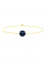 18 Karat Solid Yellow Gold With 8 mm Pearl Chain Bracelet