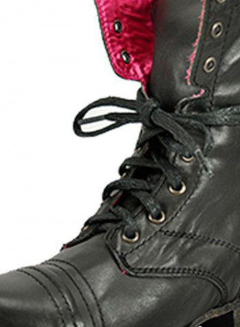 Llola Lace-Up Booties Black