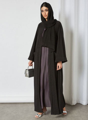 Stylish Scoop Neck Maxi Dress Grey