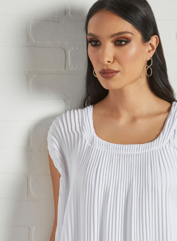 Stylish Scoop Neck Maxi Dress White
