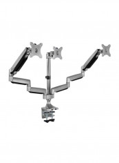 Triple Arm Monitor Desk Mount Below 32 Inch Silver