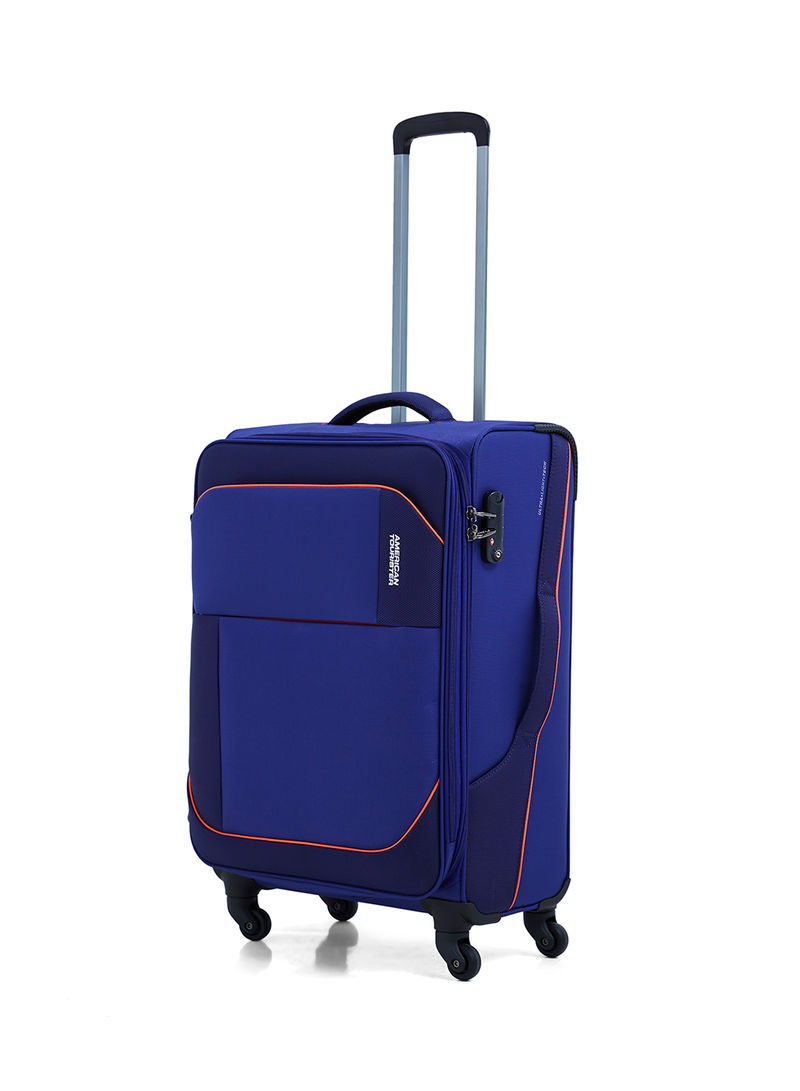 Warren Softside Medium Check in Luggage Trolley Blue