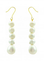 18 Karat Gold Pearl Beaded Drop Earrings