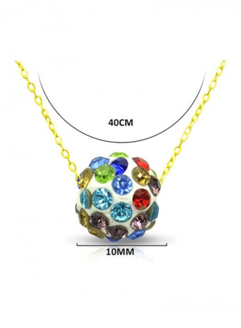 18 Karat Gold Crystal Ball Pendant Necklace