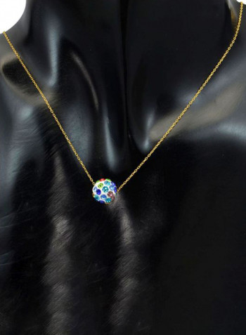 18 Karat Gold Crystal Ball Pendant Necklace