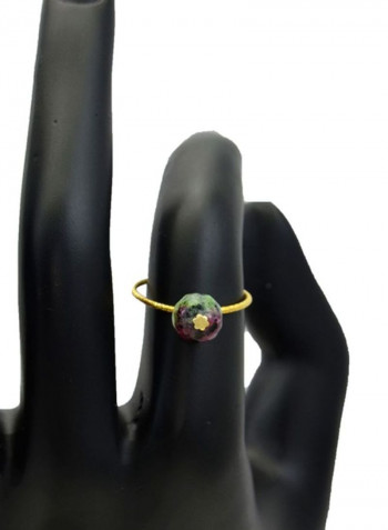18 Karat  Gold Ruby Zoisite Studded Ring