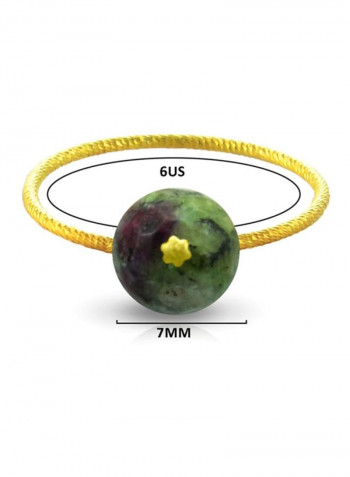 18 Karat  Gold Ruby Zoisite Studded Ring