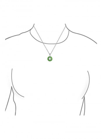 925 Sterling Silver Chinese Fortune Dyed Pendant Necklace