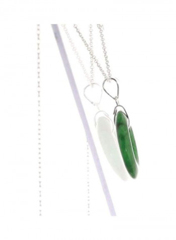 925 Sterling Silver Chinese Fortune Dyed Pendant Necklace