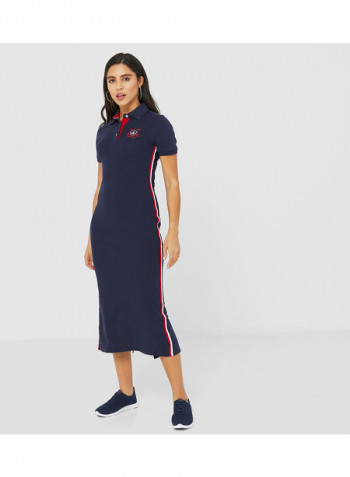 Dont Mind If I Do Polo Dress Blue