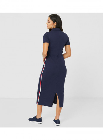 Dont Mind If I Do Polo Dress Blue