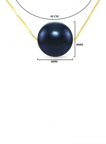 18 Karat Solid Gold With 8 mm Pearl Pendant Necklace