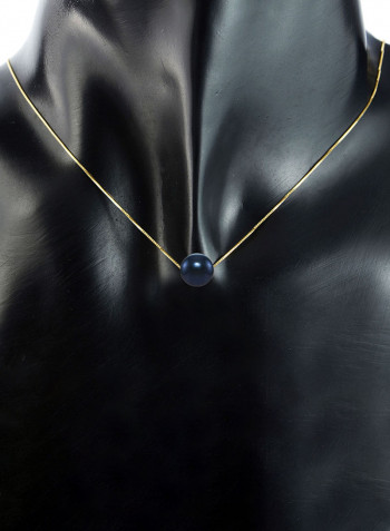 18 Karat Solid Gold With 8 mm Pearl Pendant Necklace
