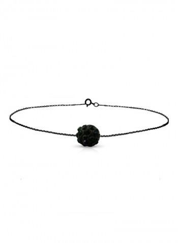 18K Solid Gold Crystal Ball Bracelet