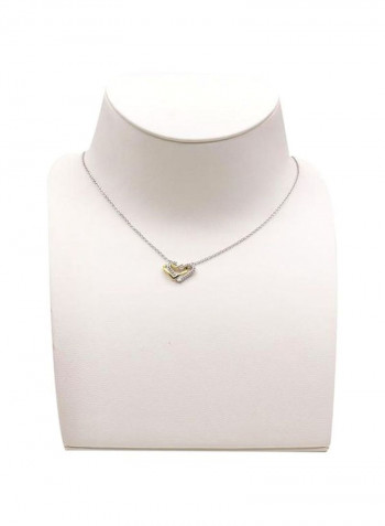925 Sterling Silver Plated Heart Pendant Necklace