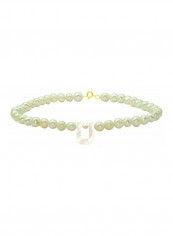 18 Karat Gold Pearl Beaded Letter U Bracelet