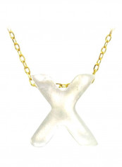 18 Karat Gold X Letter Mother Of Pearl Jewellery Set