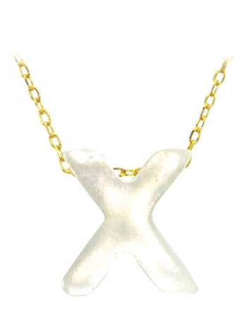 18 Karat Gold X Letter Mother Of Pearl Jewellery Set