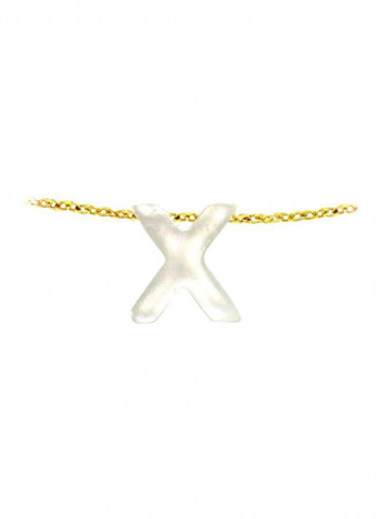 18 Karat Gold X Letter Mother Of Pearl Jewellery Set