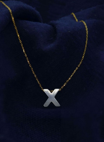 18 Karat Gold X Letter Mother Of Pearl Jewellery Set