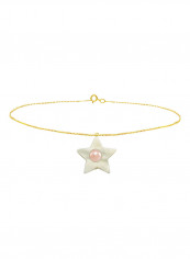 18 Karat Gold Mother Of Pearl Studded Star Shape Bracelet