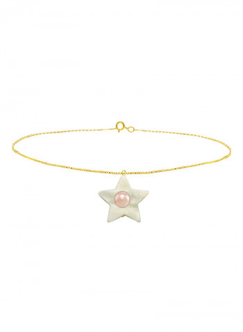 18 Karat Gold Mother Of Pearl Studded Star Shape Bracelet
