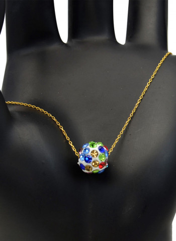 18 Karat Gold Crystal Ball Chain Bracelet