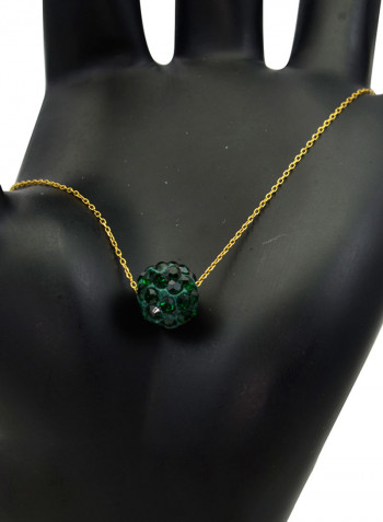 18 Karat Solid Yellow Gold Simple 10 mm Crystal Ball Chain Bracelet