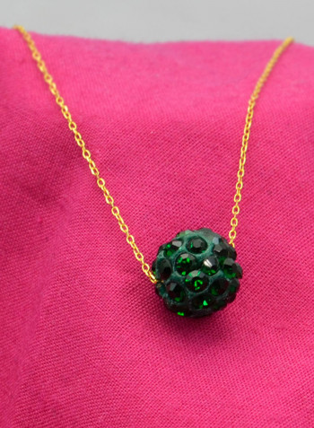 18 Karat Solid Yellow Gold Simple 10 mm Crystal Ball Chain Bracelet