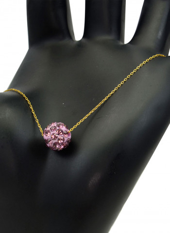 18 Karat Solid Yellow Gold Simple 10 mm Crystal Ball Chain Bracelet