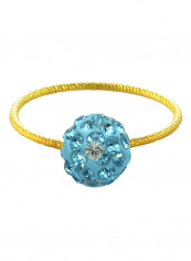 18 Karat Solid Yellow Gold Simple 10 mm Crystal Ball Ring