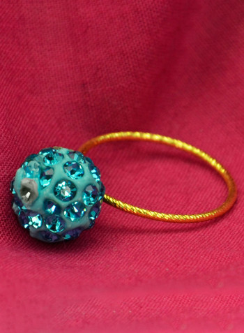 18 Karat Solid Yellow Gold Simple 10 mm Crystal Ball Ring