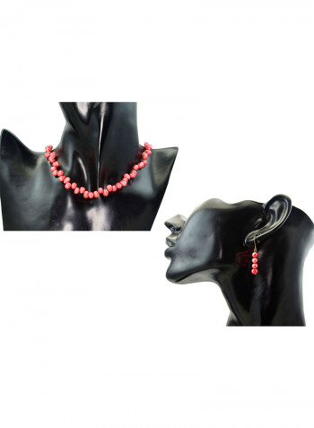 10 Karat Gold With Pearls Strand Jewellery Set