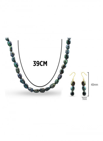 10 Karat Gold With Pearls Strand Jewellery Set
