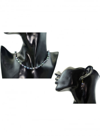 10 Karat Gold With Pearls Strand Jewellery Set