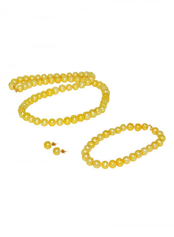 10K Gold Pearl Strand Jewellery Set