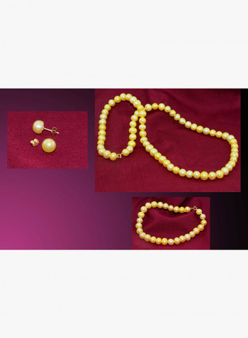 10K Gold Pearl Strand Jewellery Set